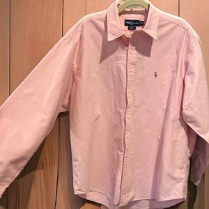 Ralph Lauren BLAKE 100% cotton button down men shirt size XXL PINK
